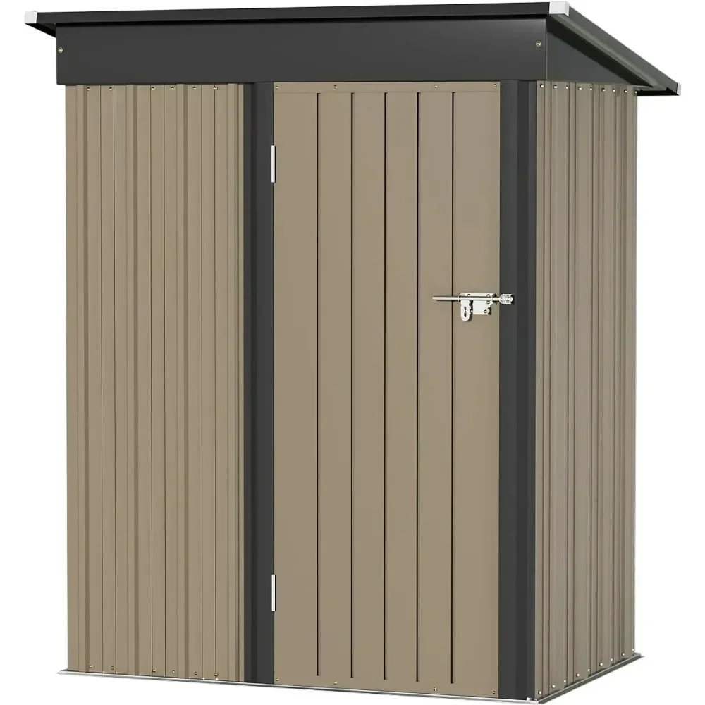 

Metal Outdoor Storage Shed 5FT x 3FT, Steel Utility Tool Shed Storage House with Door & Lock, for Backyard Garden Patio Lawn