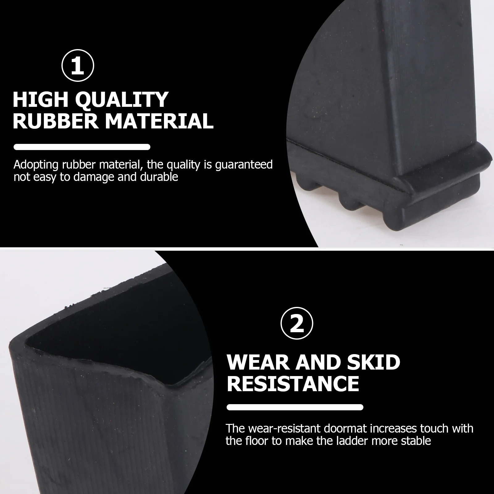 

2 Pcs Non-slip Rubber Feet Ladder Foot Pads Safe Stabilizer End Caps Wear-resistant Grips Replacements Building Tools