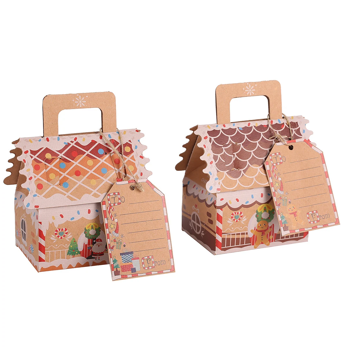 

4/8pcs Christmas Candy Box House Shape Santa Gift Packaging Boxes Xmas Ornaments Christmas Decorations For Home Navidad new year