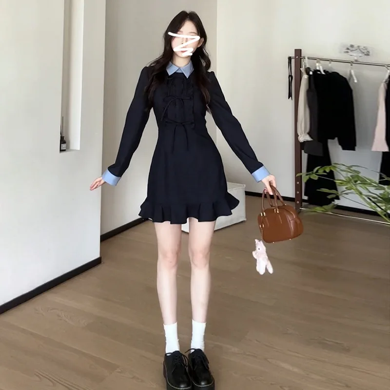 

2025New Women's Fashion French Style High-End Small Petite Elegant Short Dress Autumn Winter Coat Inner Dress