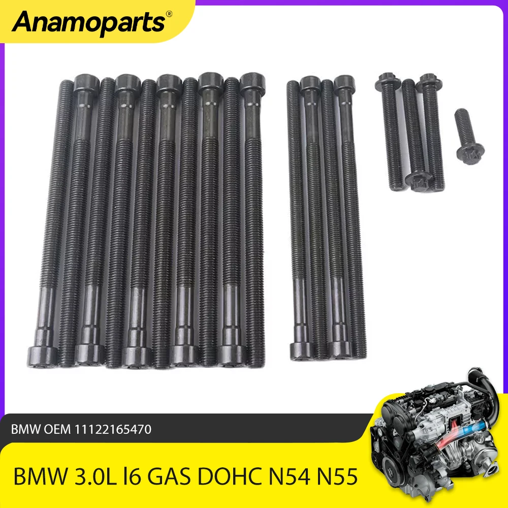 Engine Parts Cylinder Head Bolt Set Fit 3.0 L l6 GAS DOHC For BMW 1 2 3 4 5 6 7 series X1 X3 X4 X5 X6 3.0L l6 GAS DOHC N54 N55