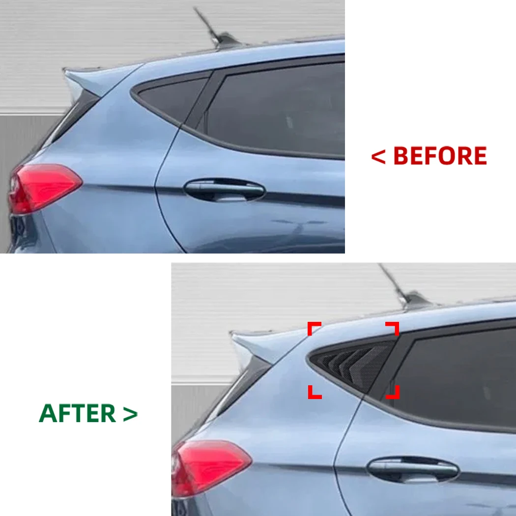 For Ford Fiesta MK8 2018 2019 2020 2021 2022+ Car Rear Window Shutter Cover Trim Window Louver Side Vent Trim Auto Accessories