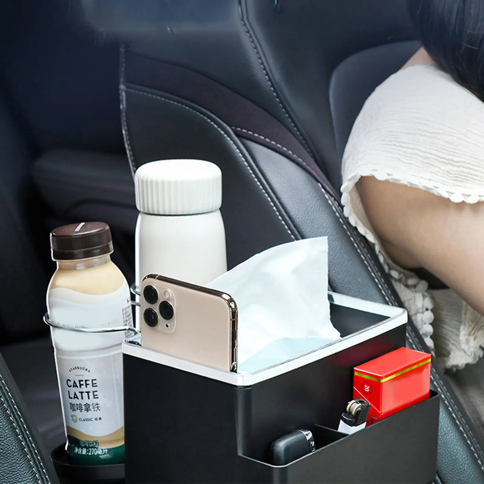 Multifunctional Car Tissue Holder PP Car Napkin Holder Novelty Phone Stand Potable Tissue Case Wipes Dispenser For Car/Truck/Van