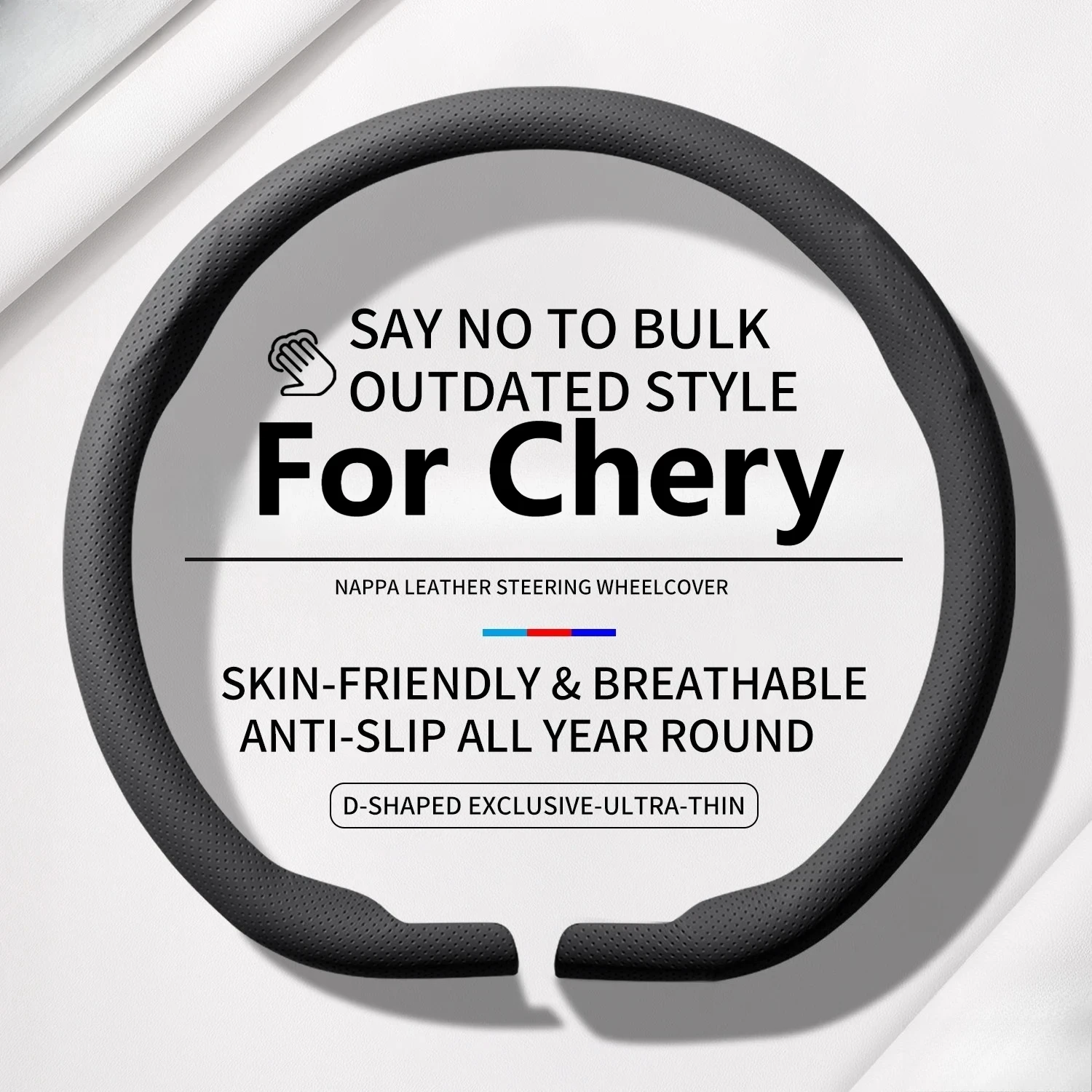 2026 Ultra Thin Nappa Leather Steering Wheel Cover For Chery Tiggo 7 8 5X Arrizo 5 Arrizo 8 OMODA 5 Car Steering Accessories