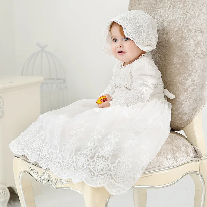 Baby Baptism Dresses Girl Long Tulle Lace Birthday Christmas 1 Year Girl  Toddler Christening Clothing - AliExpress 1501