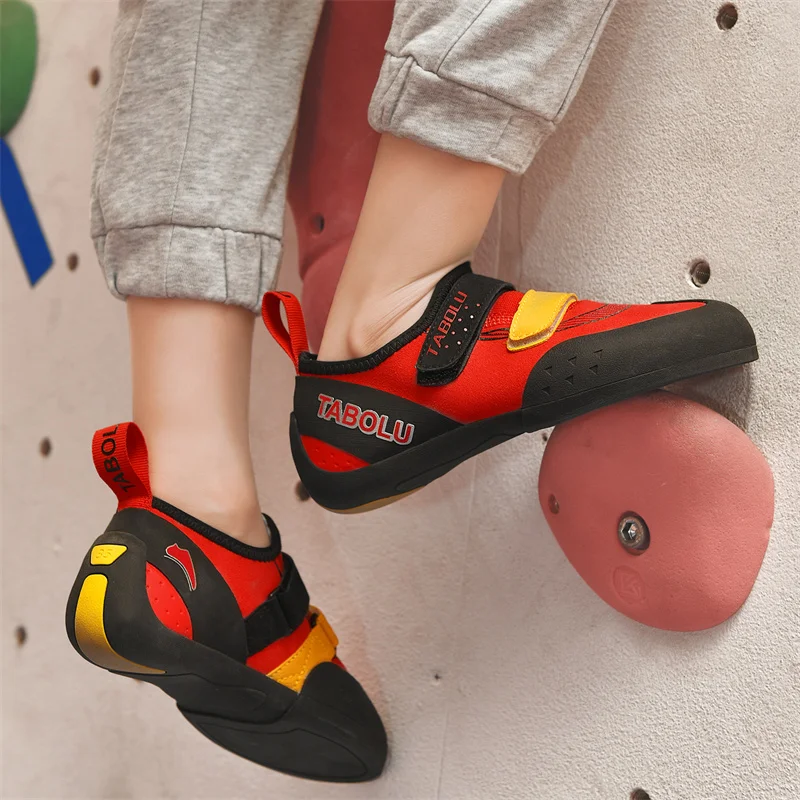 男の子と女の子のための屋内と屋外のクライミングシューズ、滑り止めの通気性メッシュ、多目的クリップ、エントリーレベルのトレーニング、30-39
