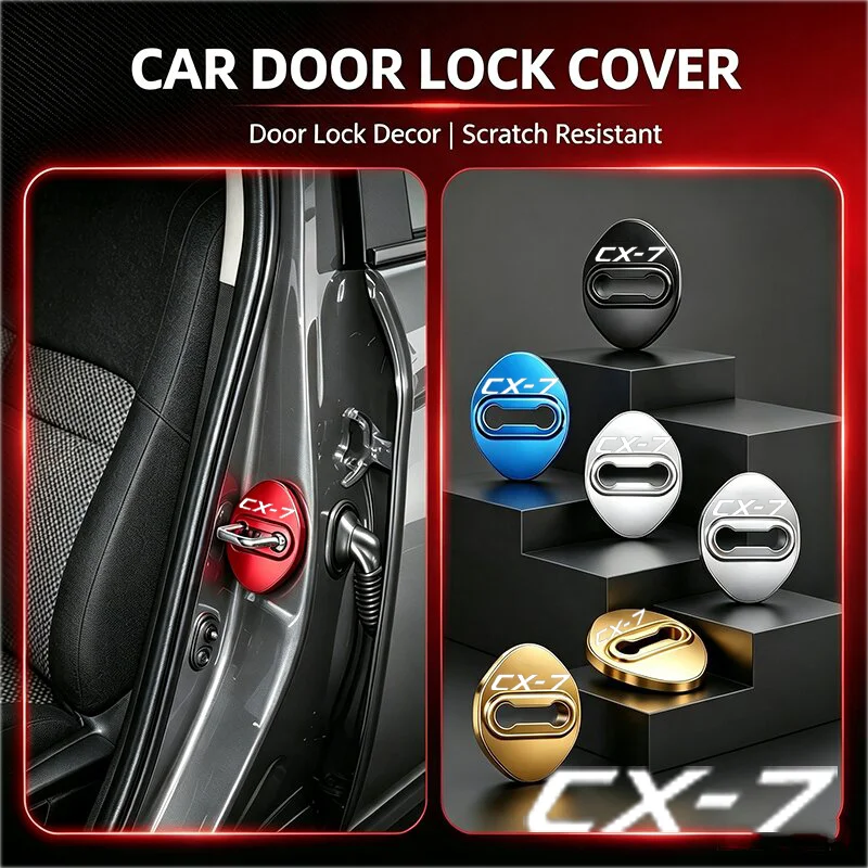 4PCS Car Door Lock Protect Cover For Mazda CX7 CX-7 Buckle Anti-Collision Protective Covers Shock Absorbing Case Accessories