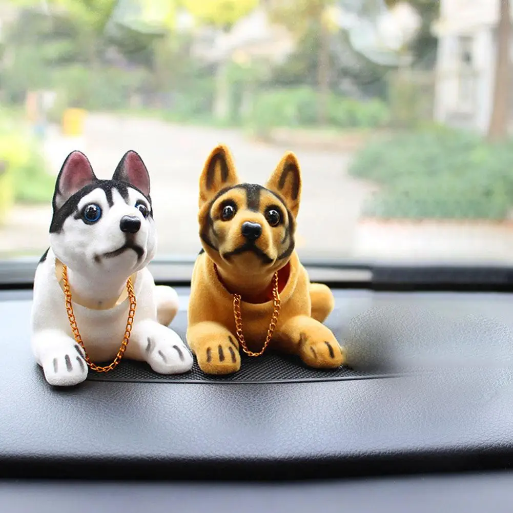 دمية سيارة أجش بيغل سانت برنارد الراعي هزة رئيس اكسسوارات السيارات الداخلية هدايا لطيف الكلب الديكور الإبداعية C7E2