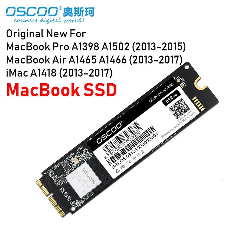 Disco rigido Apple Macbook SSD per 2013 2015 2017 Macbook Air A1465 A1466 A1419 NVMe PCIe 3.0 disco rigido interno a stato solido