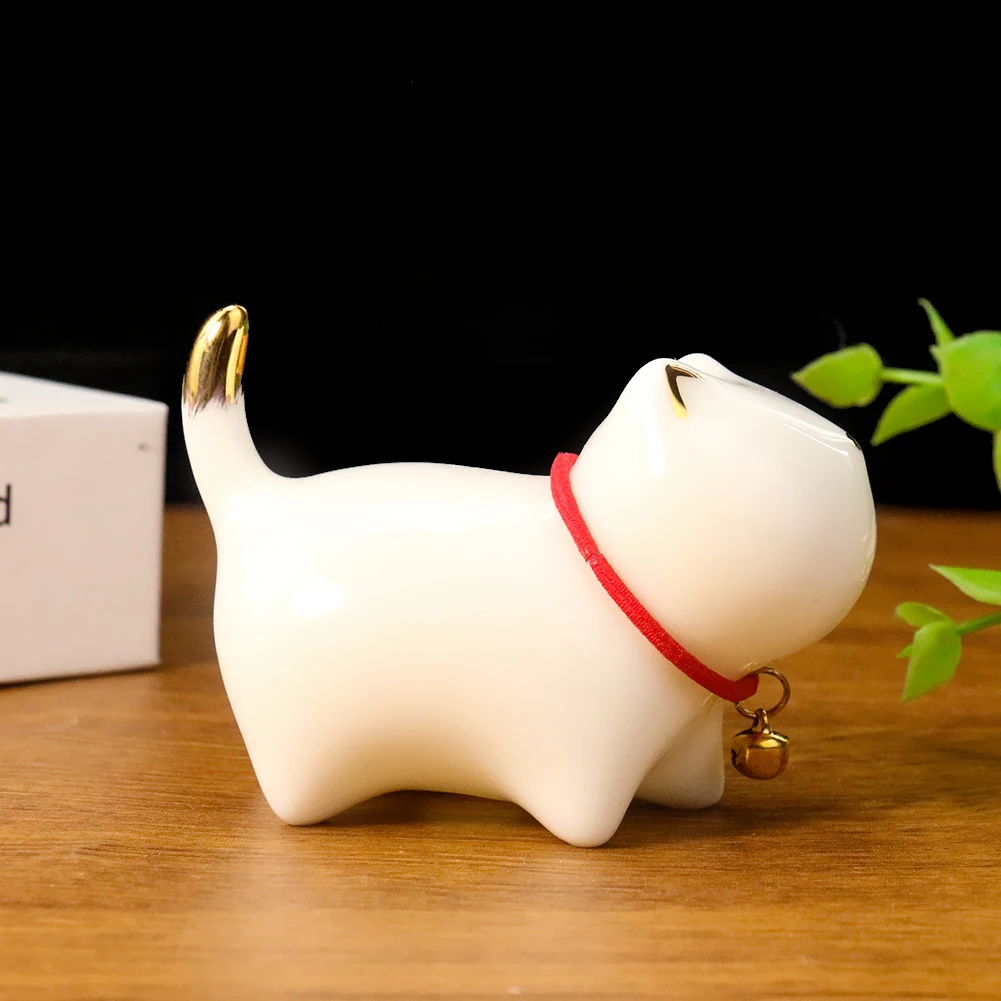 Handmade Porcelain Cat Gold Tail Ornaments Furniture Paperweight Centerpiece Landscaping Luckycat