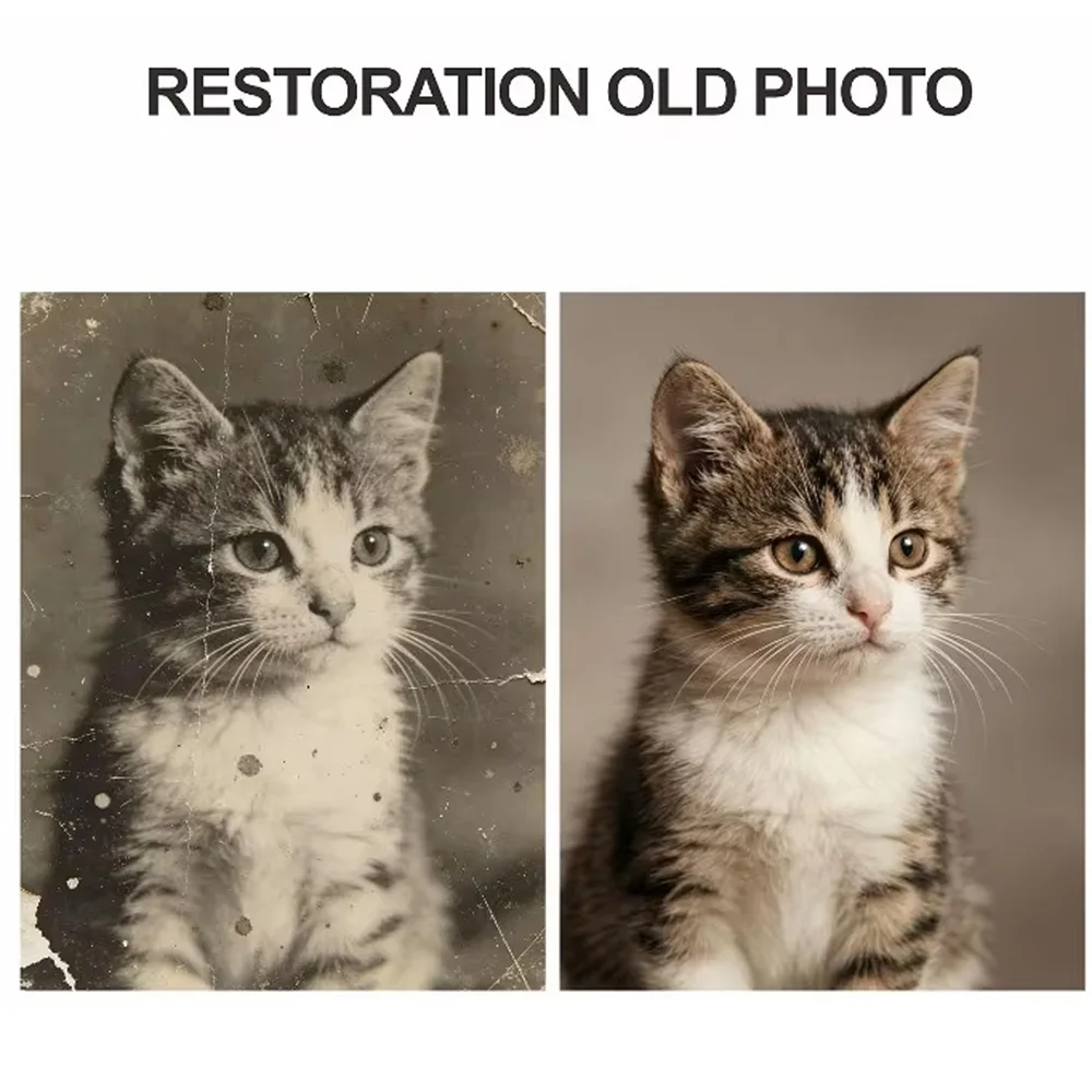 1PC Personalized Old Photo Restoration Print Pet Family Photo Repair Colorization Professional Photo Restoration Keepsake Gift
