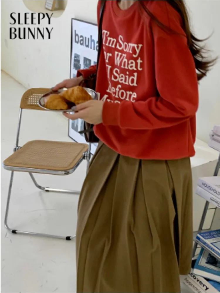 

Women High-Waist Pleated Skirt Lady Vintage A-Line Winter Skirt Elegant Belt Detail Warm Chic Silhouette Stylish Daily Outfit