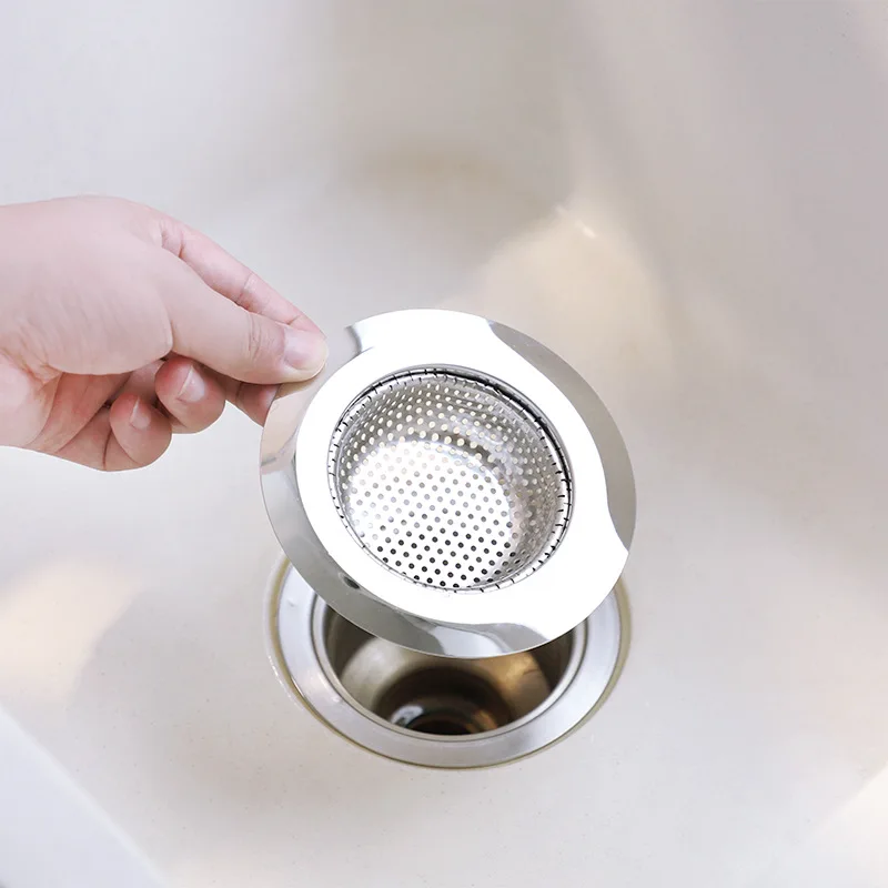 Kitchen Sink Filter Stainless Steel Mesh Sink Strainer Filter Bathroom Sink Strainer Drain Hole Filter Trap Waste Screen