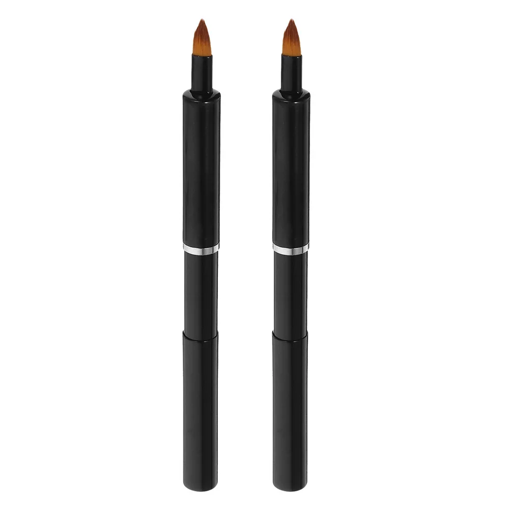 

2Pcs Lip Brush Makeup Tools Sturdy Portable Applicator for Lipstick Gloss Concealer Easy to Use Travel Friendly Retractable