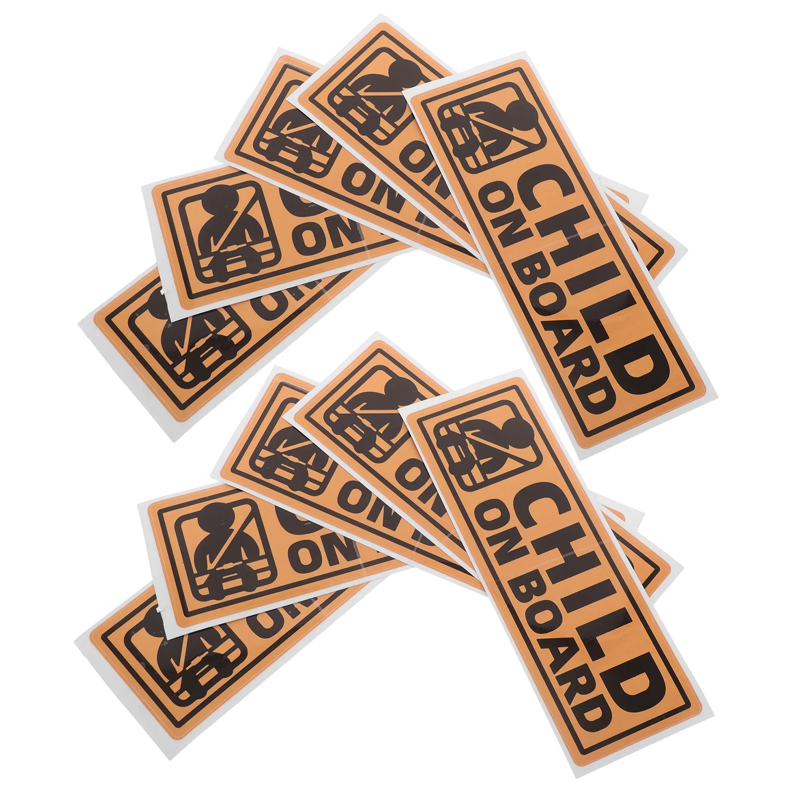 

10pcs Car Safety Decal Bright Yellow Child On Board Sign Waterproof Rear Window Sticker For Kids Bumper Suv Accessories