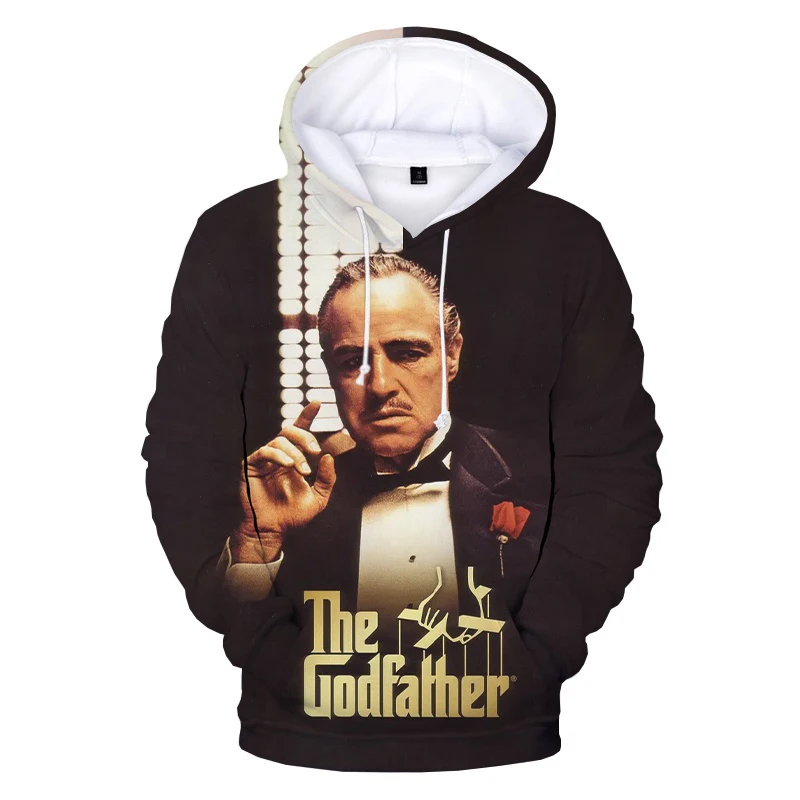 جديد The Godfather ثلاثية الأبعاد طباعة هوديي الرجال النساء موضة الشارع الشهير هوديس البلوفرات المتضخم قمصان سويت شيرت بقلنسوة رجل بلايز الملابس
