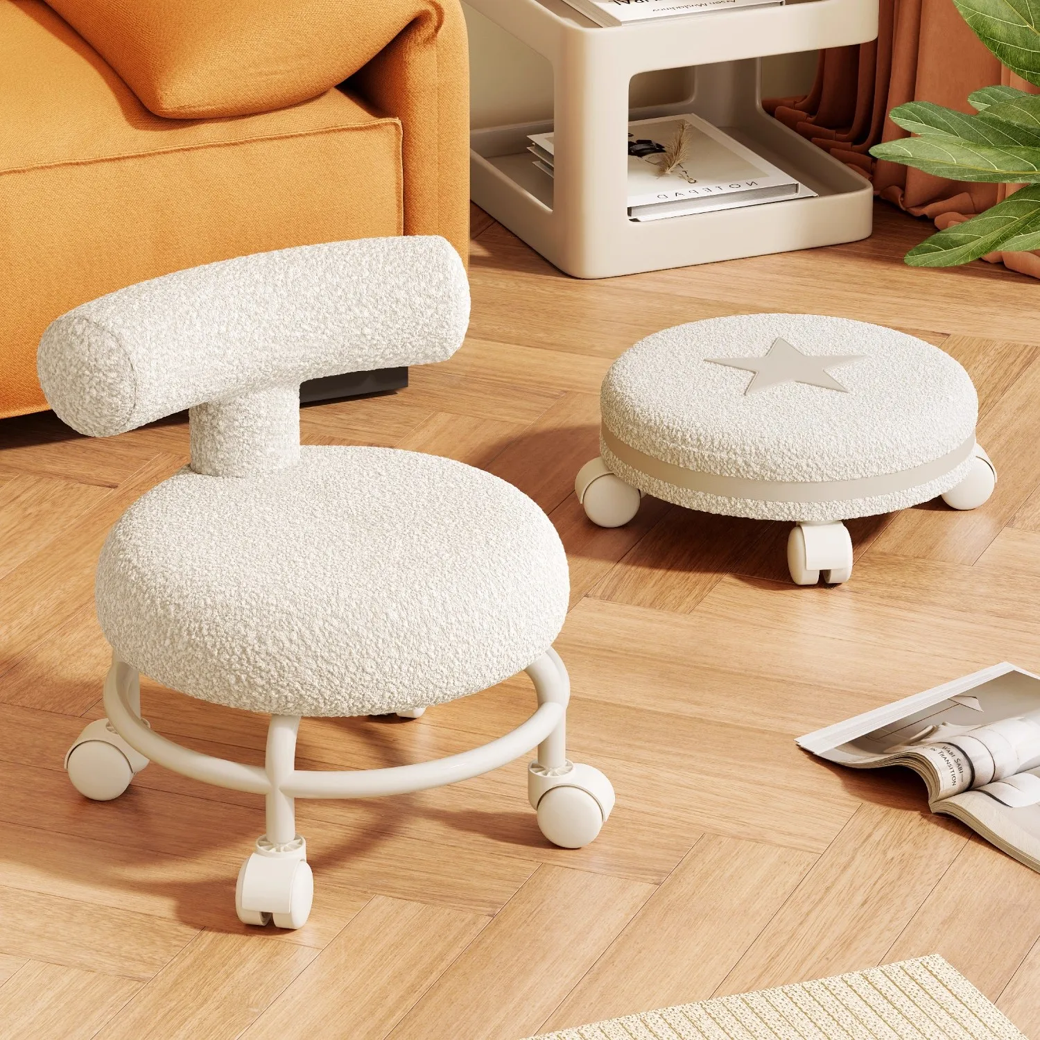 

#Swivel-wheel Small Stool, Home-use Sliding Stool, Low Stool for Children, Baby Walker Stool.,use for Hiking