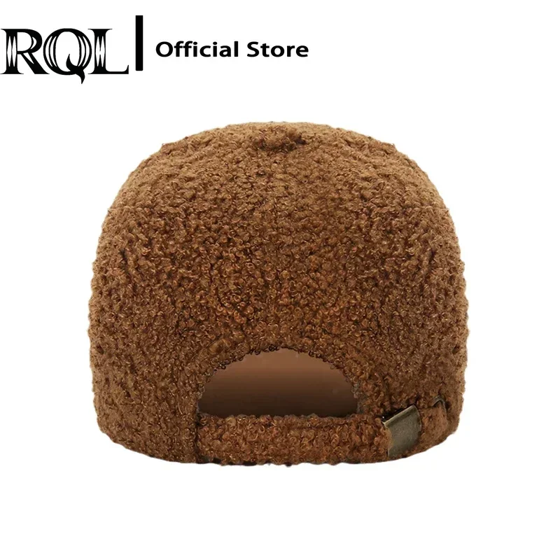 Women Lamb Wool Baseball Cap Structured Hat Keep Warm Winter Teddy Fleece Hip Hop Cap for Men Outdoor Travel Keep Warm Windproof