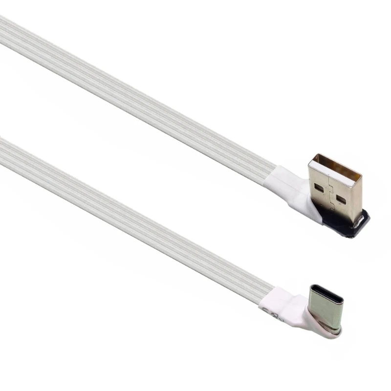  Thin Flat USB A To Type C Data Sync Charging Flat USB2.0 Power Extension Cable Cord Multiple Length Option Available