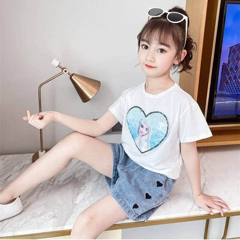 2024 Fashion Girls Short Pants Summer Girls Denim Shorts Korean Version Comfortable Breathable Denim Hot Pants