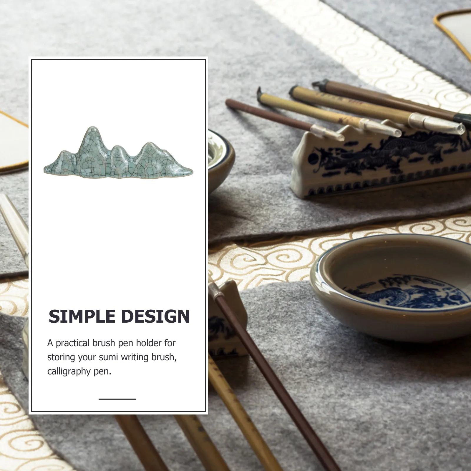 

Writing Brush Support Dark Brown Elegant Calligraphy Pen Holder for Home Office Use Premium Material Brush Rest for Sumi Ink Art