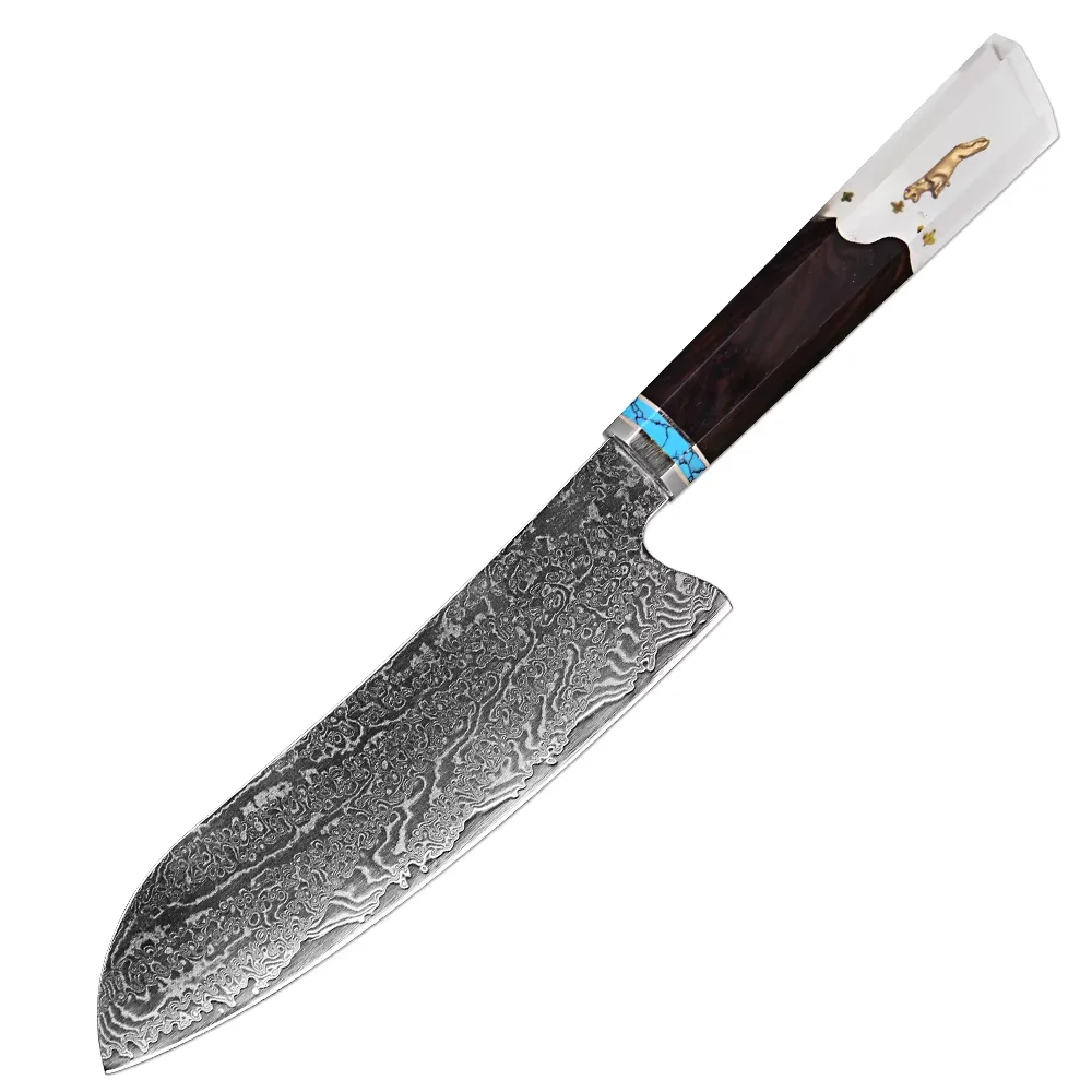 

XITUO Japanese Damascus Steel 7 Inch Santoku Knife,Professional Kitchen Chef Knife,Sharp Cooking Knife Ergonomic Octagon Handle