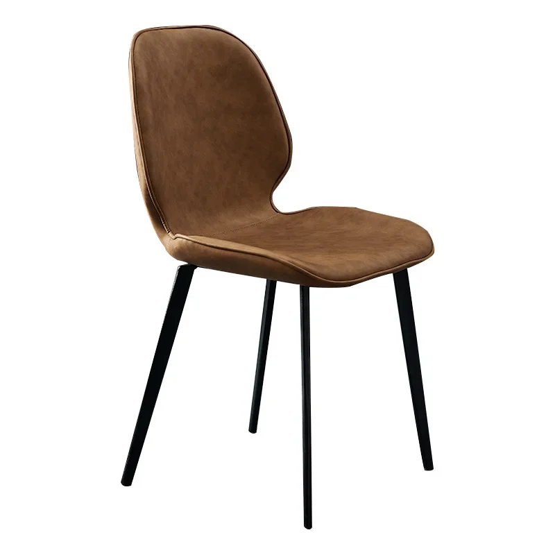 

Light luxury dining chair household Italian minimalist leather chair simple Nordic fashion Internet celebrity back chair