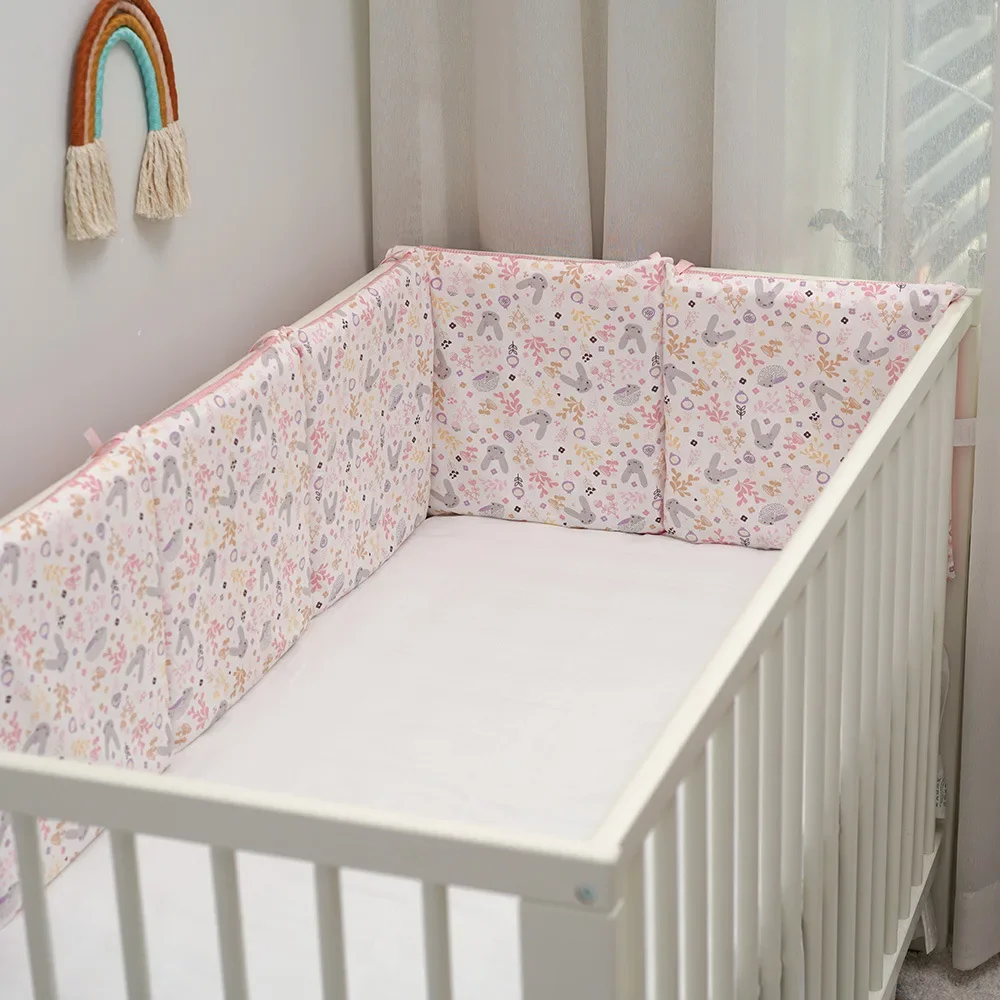 6pcs Cartoon Crib Bed Protector Cushion Toddler Cot Nursery Fence Baby Bedding Bumper Infant Accessories Rabbit Baby Playpens