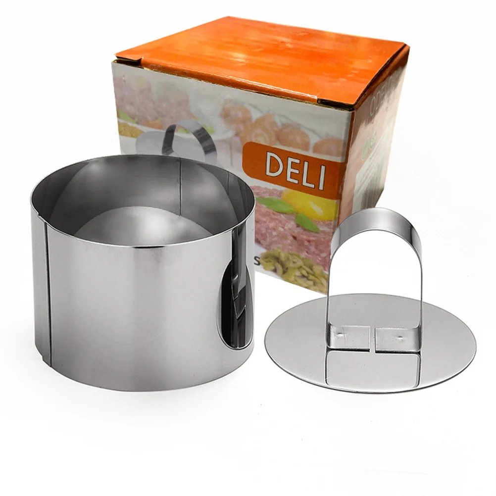 

2Sets Meat Patty Mold Stainless Steel Durable Multi-Function Rice Press Mold Small Space Saving Kitchen Tool for Home Bbq Picnic