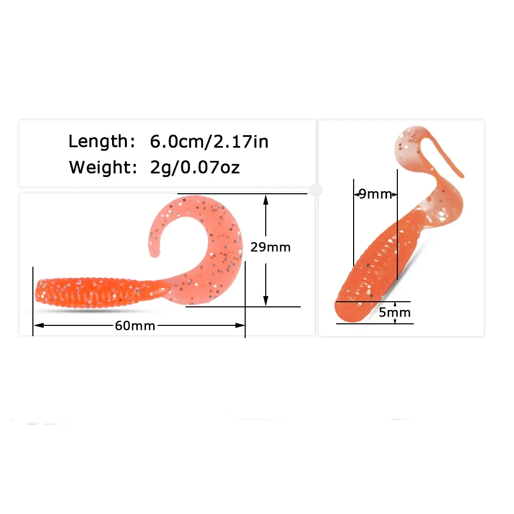 Goture Vinilo 6cm – Gusano silicona para lubina, trucha y carpa - imagen 2
