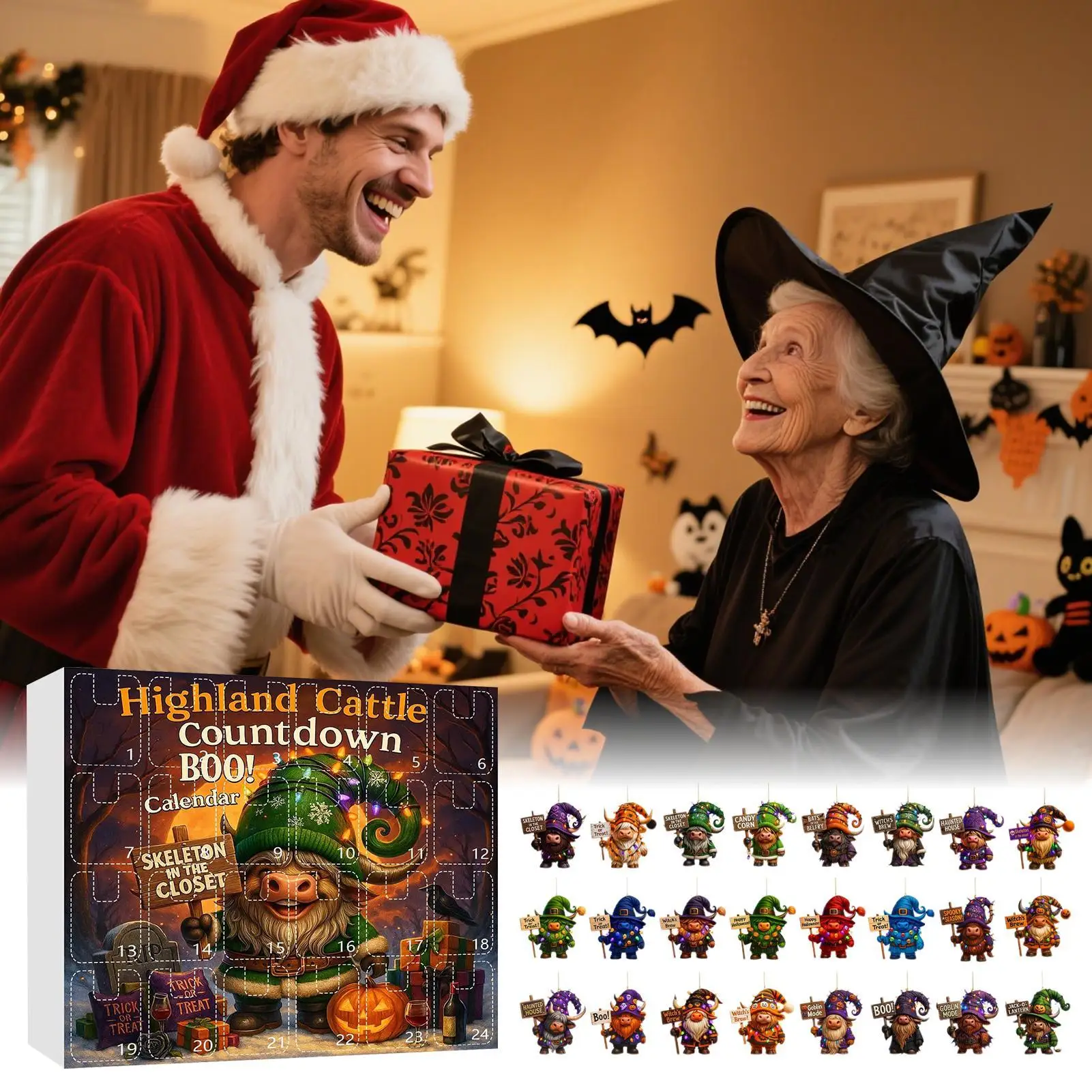 ノームカウントダウンカレンダー-かわいいカレンダー-2dノームフィギュア付き-おもちゃ-ホリデーオーナメントプランナー-フィギュア付きおもちゃ-デコレーション-女性男性向け