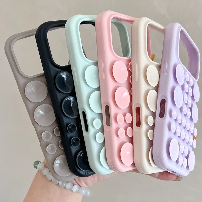 

Противоударный силиконовый чехол с круглыми присосками для iPhone 17 Pro Max 16 Pro 15 14, с воздушной адсорбцией, прочный, многофункциональный