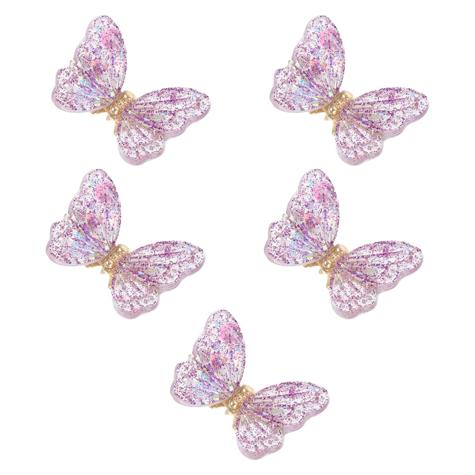 

5pcs Fantasy Bowknot Art Resin Studs Creative Bow Nail Charms Durable Manicure Decals Diy Accessories Nail Art Decor Spring