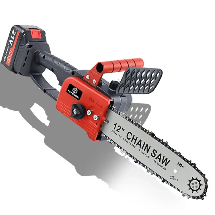 

High Efficiency 21V Electric Chain Saw For Garden Working 12Inch Rechargeable Cordless Chainsaw