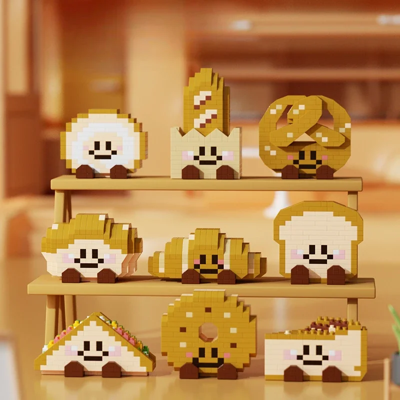 Brainy Bread Beauty: مجموعة مكعبات تكديس الطعام من الخبز والكرواسون للفتيات - هدية لعبة ألغاز ذكية