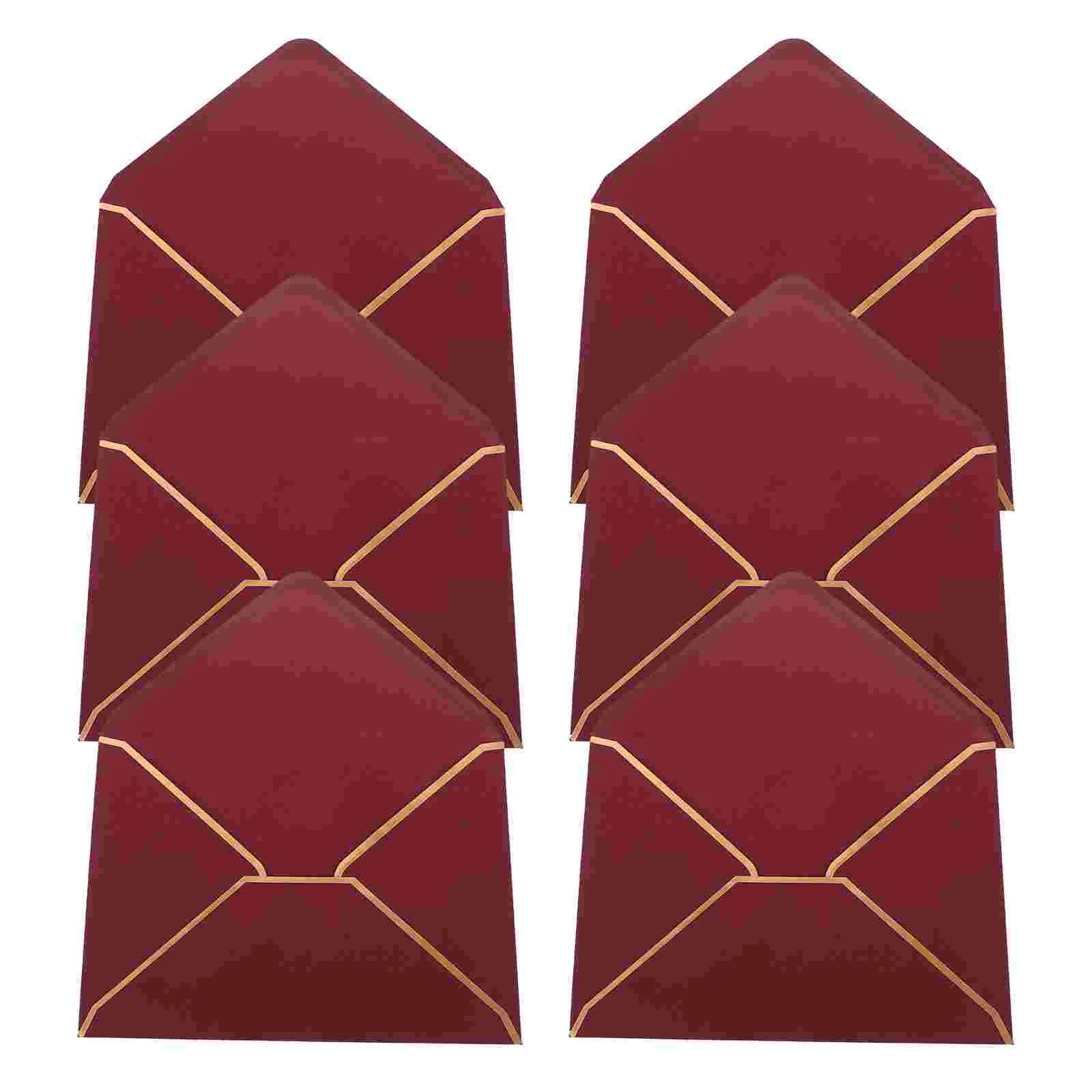 

Money Envelopes Gold Edge Business Invitation European Kraft Paper Western Bag 10pcs (burgundy) Color Small Card