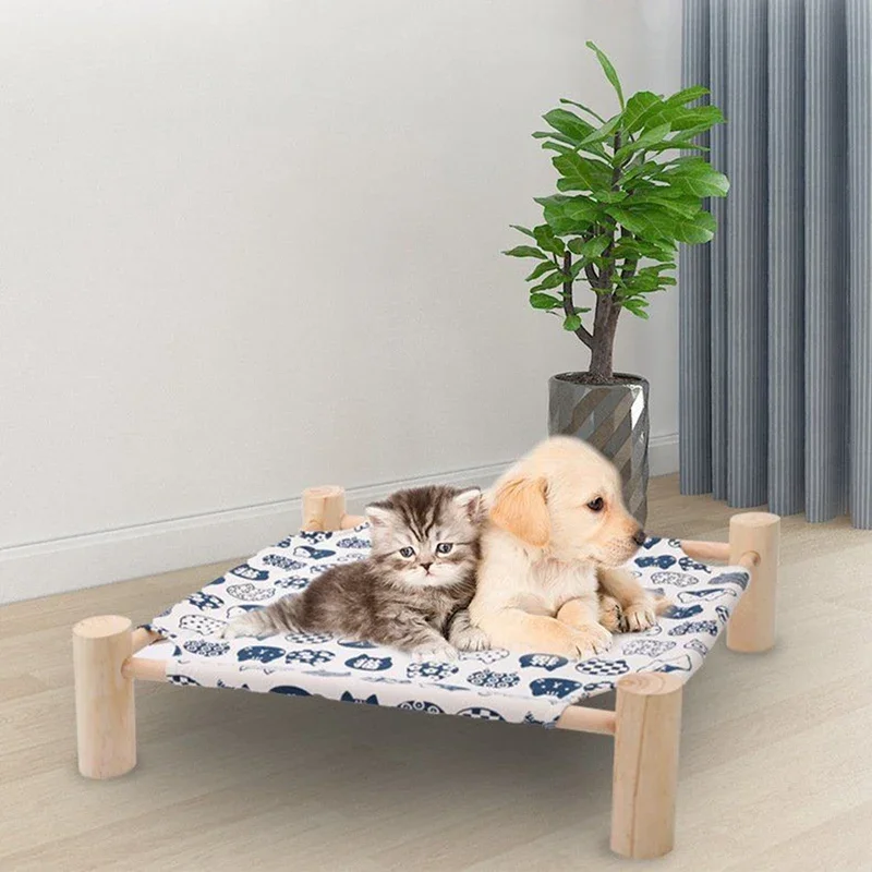

Pet Cot Bed For Cat Dog Portable Elevated Summer Breathable Detachable Raised Kitty Puppy Nest Bed Durable Canvas Pet blanket