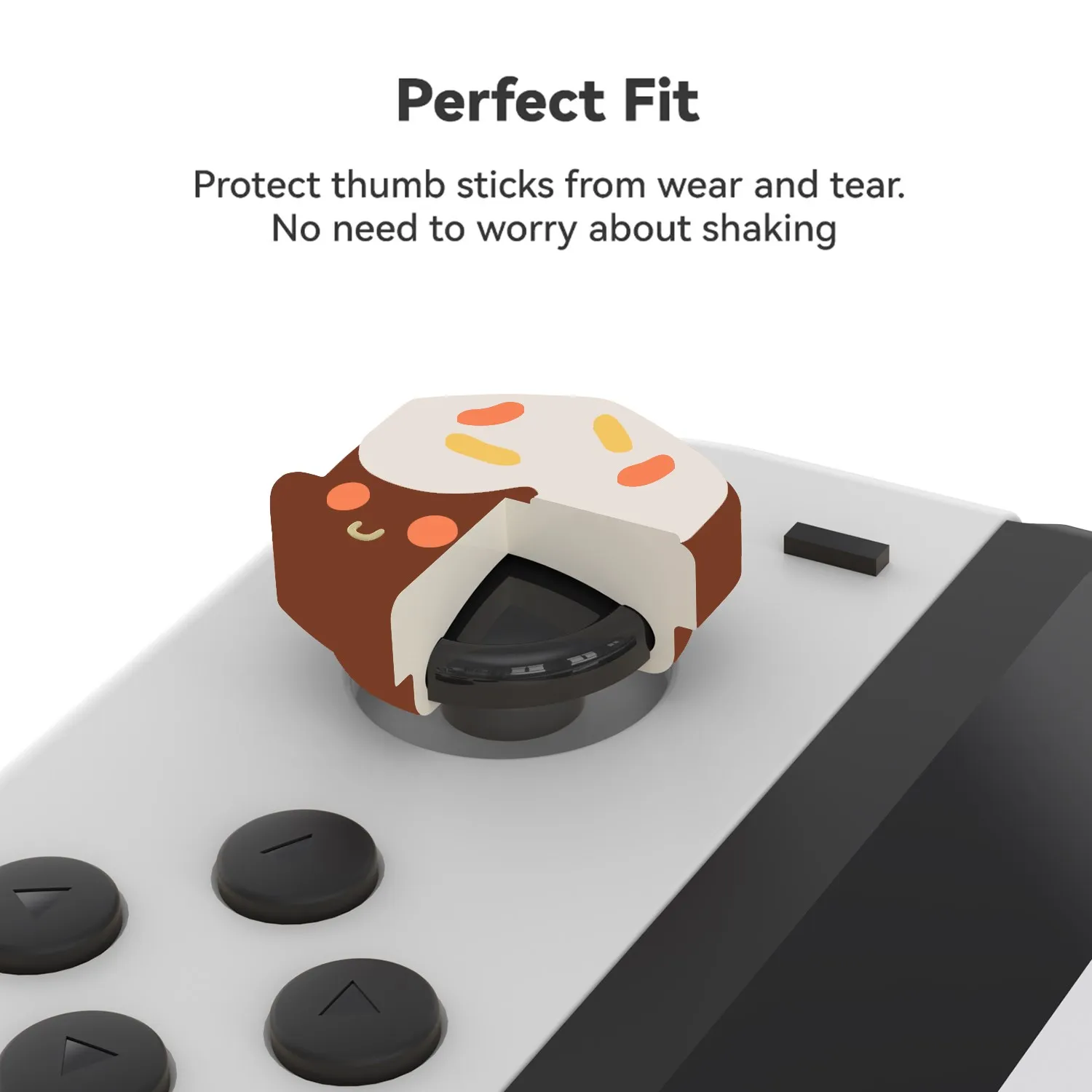 GeekShare silicone silicone, tampões de punho de chocolate, interruptor lite 4 peças para Nintendo interruptor e interruptor OLED