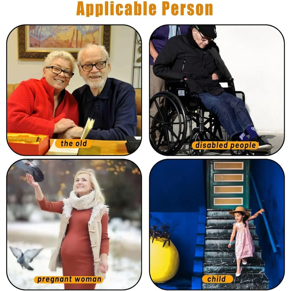 طقم حاجز سلالم داخلي مضاد للانزلاق، درابزين خشبي بطول 5 أقدام مع دعامات معدنية، نظام تركيب كامل على الحائط آمن #4