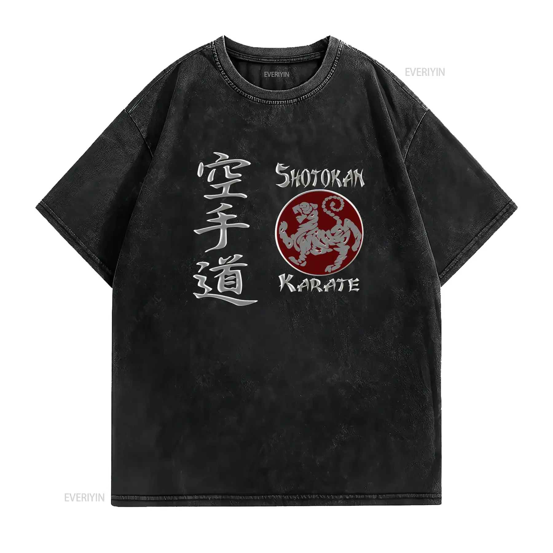Camiseta de Karate Shotokan para hombre con estampado tigre en la espalda diseñada entrenamiento artes marciales un vintage