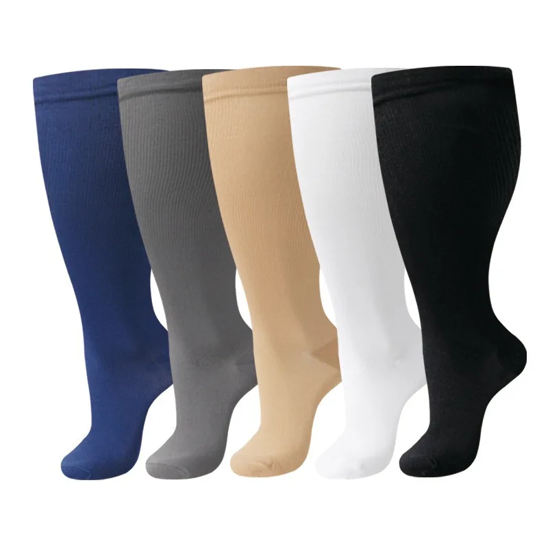 3pair  Grey Man Women Pressure Socks Strong High Elasticity Calf Elastic Compression Men New Fitness Nylon Fashion Stockings