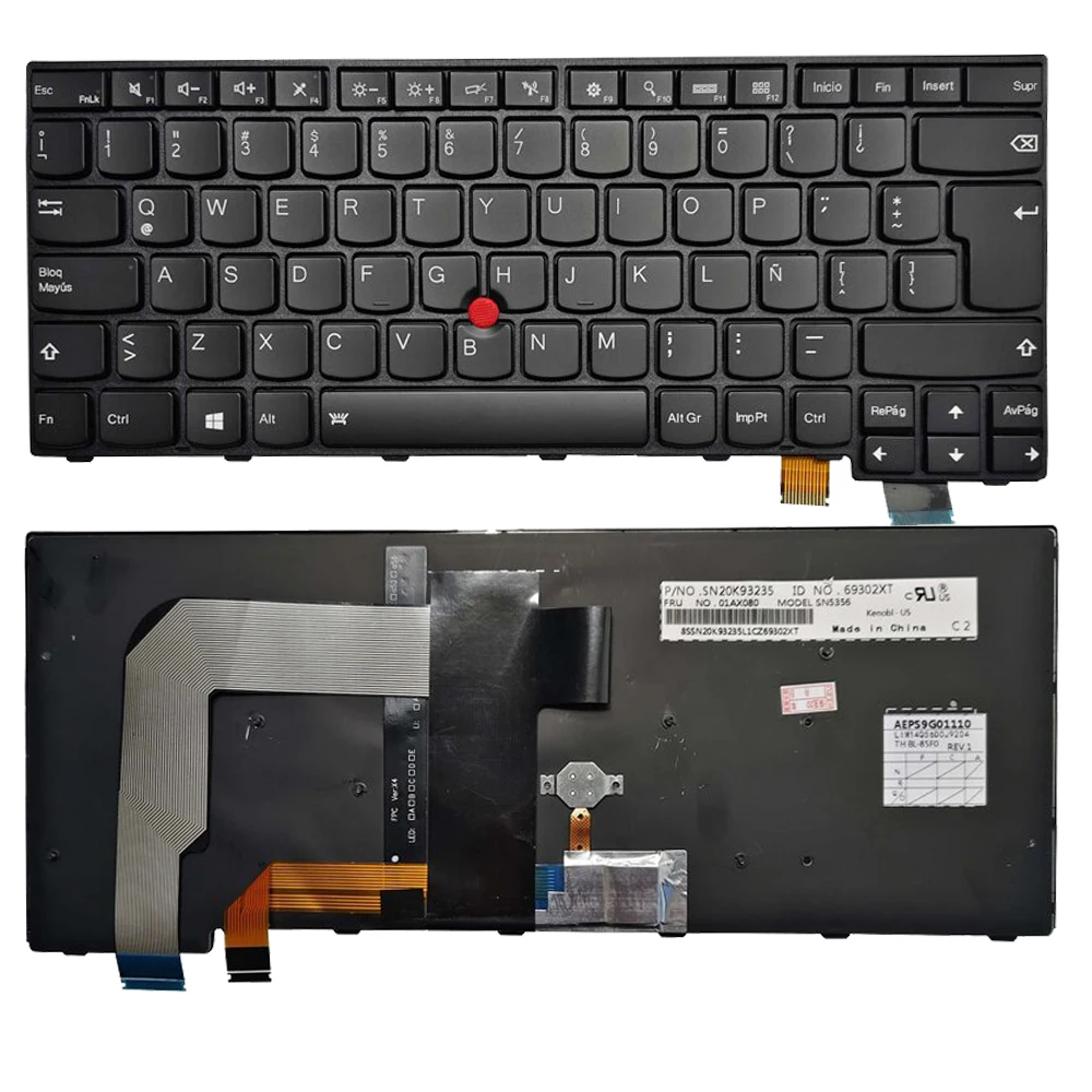 New Backlit Latin Keyboard For Lenovo Thinkpad T460P T470P SN20K93235 Mouse Poingting stick LA With Backlight