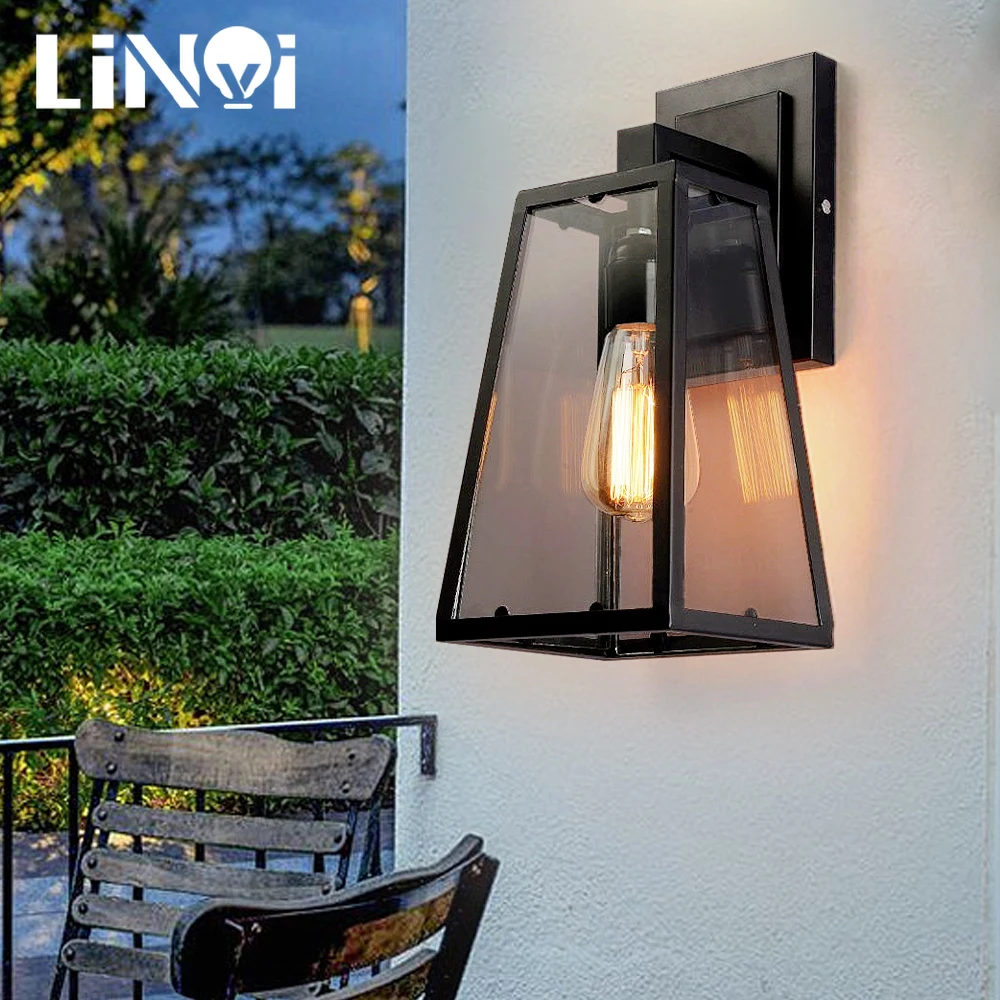 

Black Wall Sconce Lighting Fixture Farmhouse Bathroom Wall Sconce Bedroom Wall Lighting and Hallway Wall Light with Clear Glass