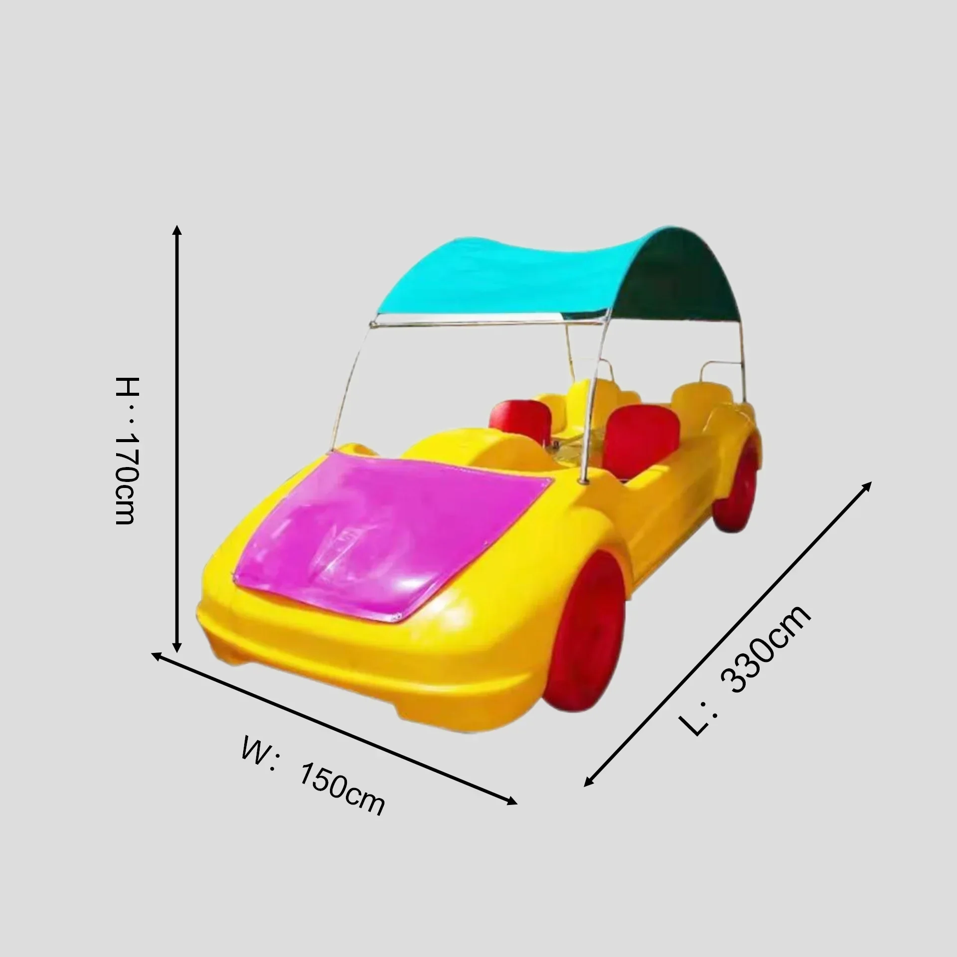 Children Leisure Park Aqua Paddle Animal Plastic Car Pedal Boat Trailer Dinghy Water Bike Adventure