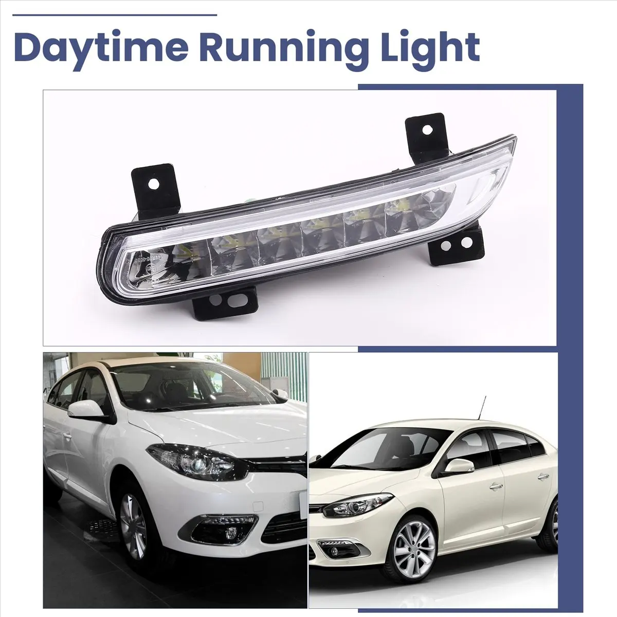 Car LED DRL Fog Light for Renault Fluence 2014+ Auto Driving Lamp Main in Car Light