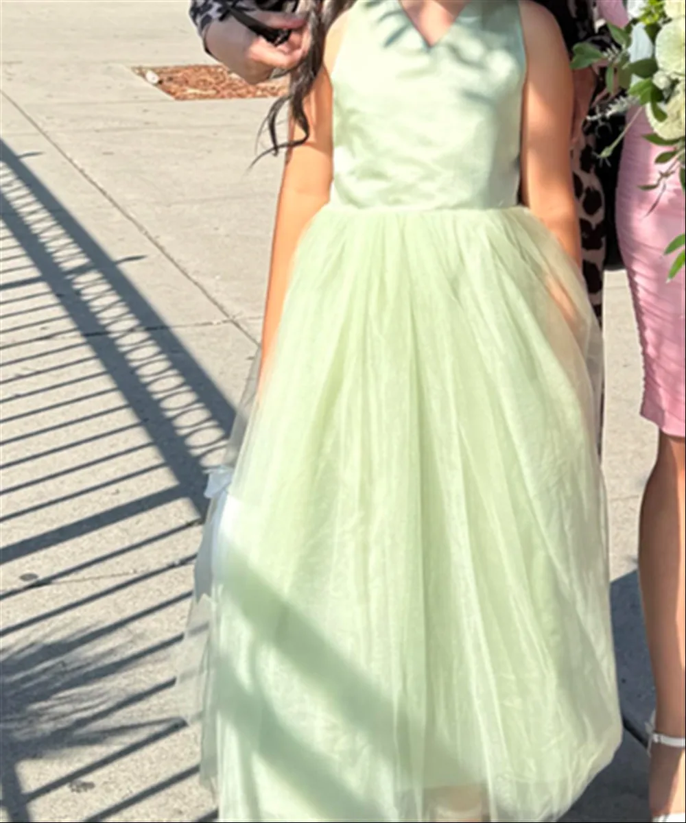 Vestido de novia elegante personalizado con flores para niña, vestido de satén con tirantes cruzados y lazo para fiesta de cumpleaños, graduación, vestido de baile de primera comunión para niños