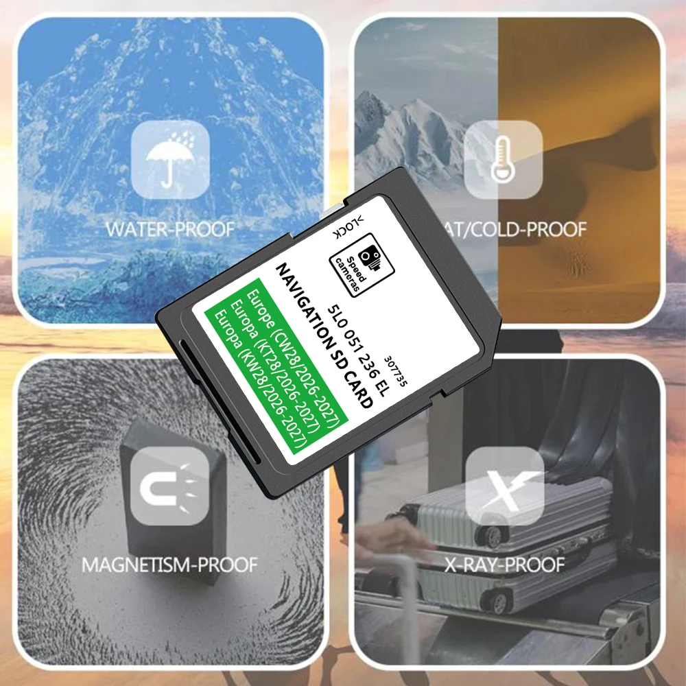 

32GB Map MIB2 Discover Navigation SD Card for Skoda Octavia from 2015 to 2020 Coverage Bosnia Bulgaria Cyprus Maps