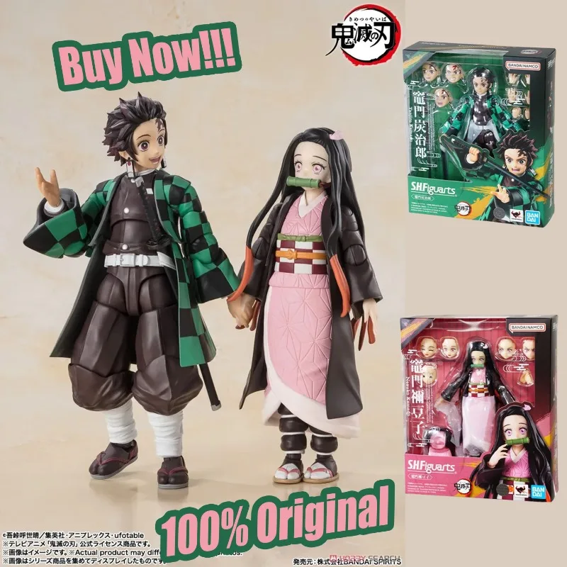 

In Stock SHF S.H.Figurats Demon Slayer: Kimetsu No Yaiba Action Figure Kamado Nezuko Kamado Tanjirou Anime Figure Model Toys