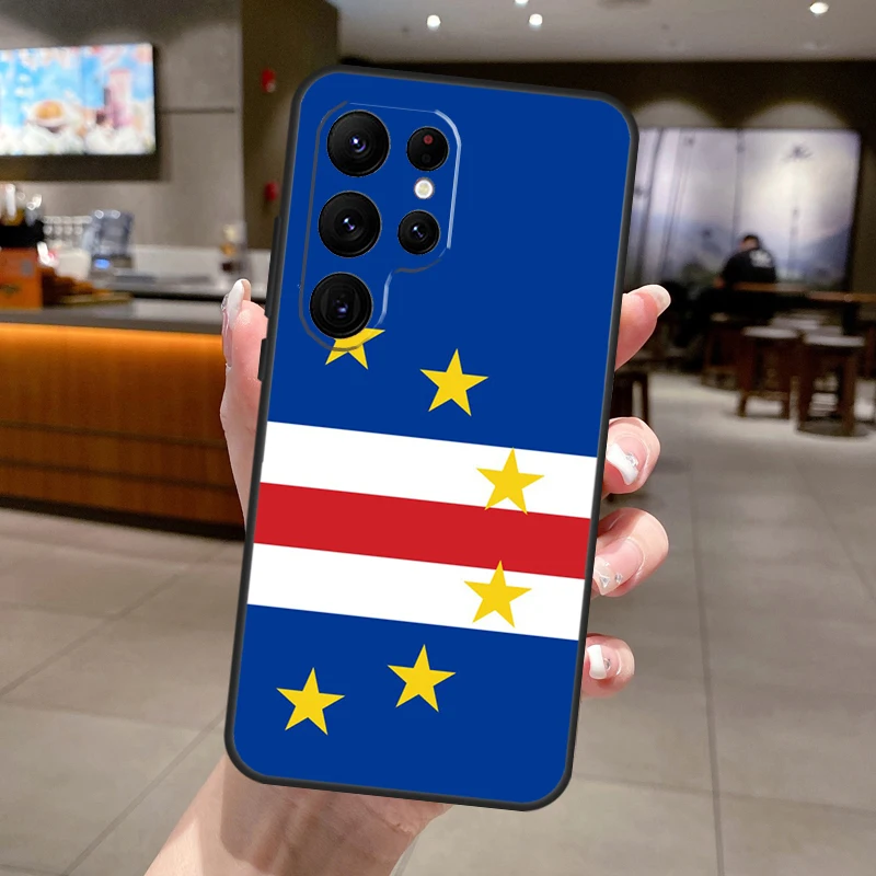 كيب فيردي العلم قضية الهاتف لسامسونج غالاكسي S25 الترا S24 S22 S21 S23 FE S9 S10 S20 زائد S25 FE غطاء ناعم #6