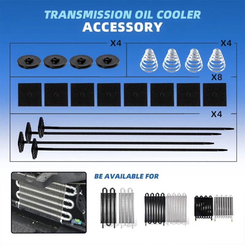 Car Fan Mounting Kit Automotive Radiator Fan Mount Zip Ties Electric Transmission Coolers Mounting Tie Strap Easy Install